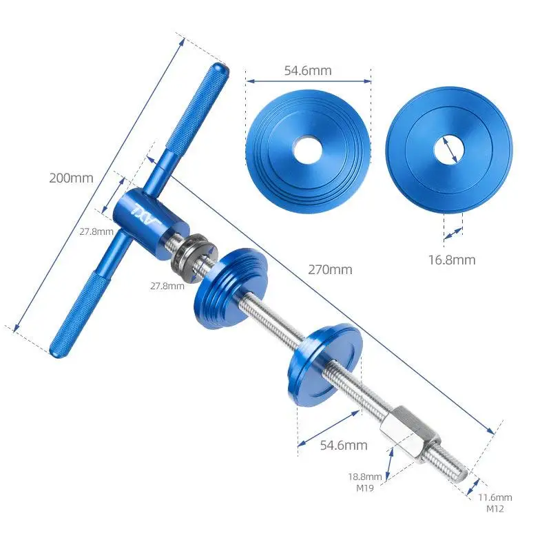 Bike Headset Headset Cup Press in Tool Aluminium Alloy Handle Bearing Installer for Bicycle Repair Professional Blue Sturdy