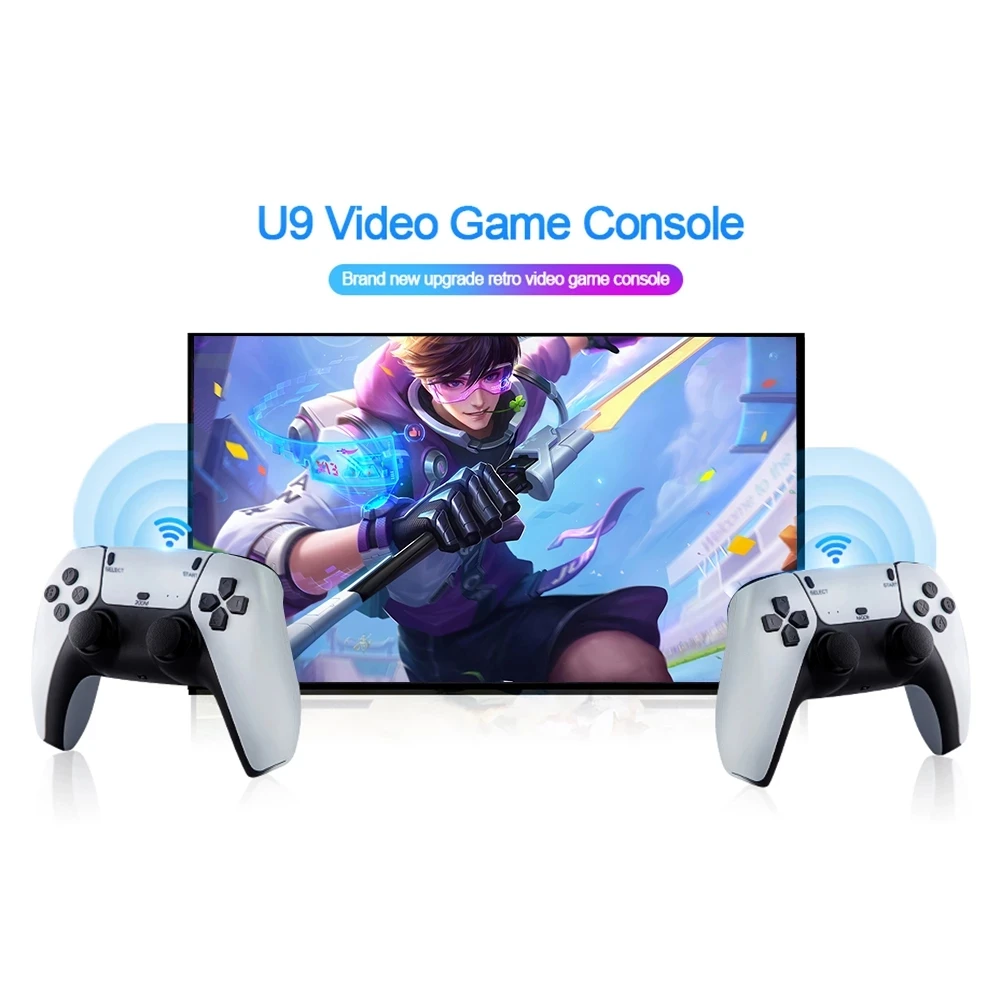 

Консоль игровая U9 2,4G с двойным беспроводным контроллером, 10000 + игр