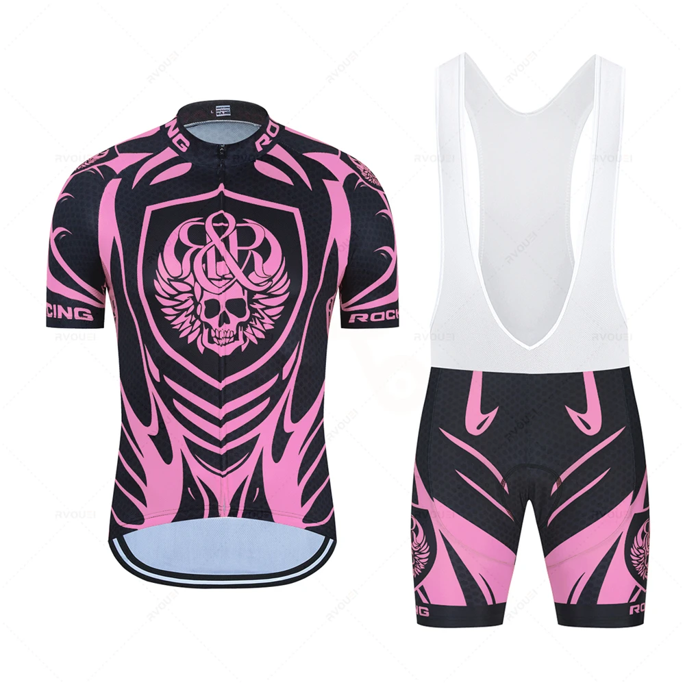 New Rock Racing Cycling Jersey 2022 Men Short Sleeve Ciclismo Hombre Set Mountain Cycle Clothing MTB Maillot Bib Pants 19D Pad |