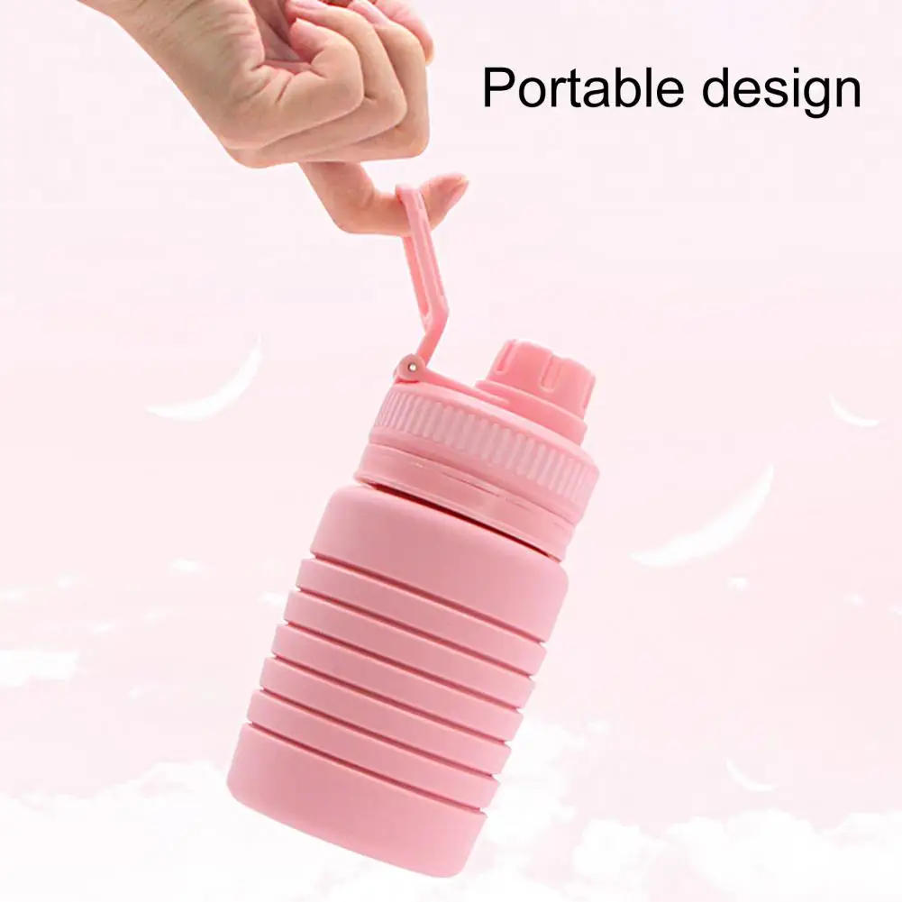 750ML Durable Silicone Folding Water Bottle Lightweight Folding Water Bottle BPA Free Sports for Outdoor