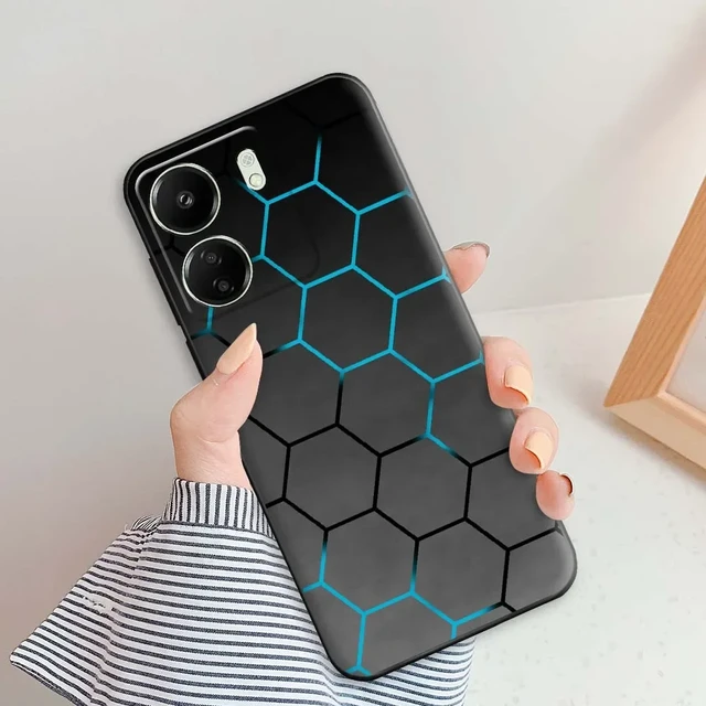 Carcasa Para Xiaomi Poco C65 C 65 PocoC65 PocophoneC65 4G 5G 2023 Cuadrado  De Silicona Suave Ranuras Para Tarjetas Funda De Teléfono Moda Pareja A  Prueba De Golpes Protección De La Lente