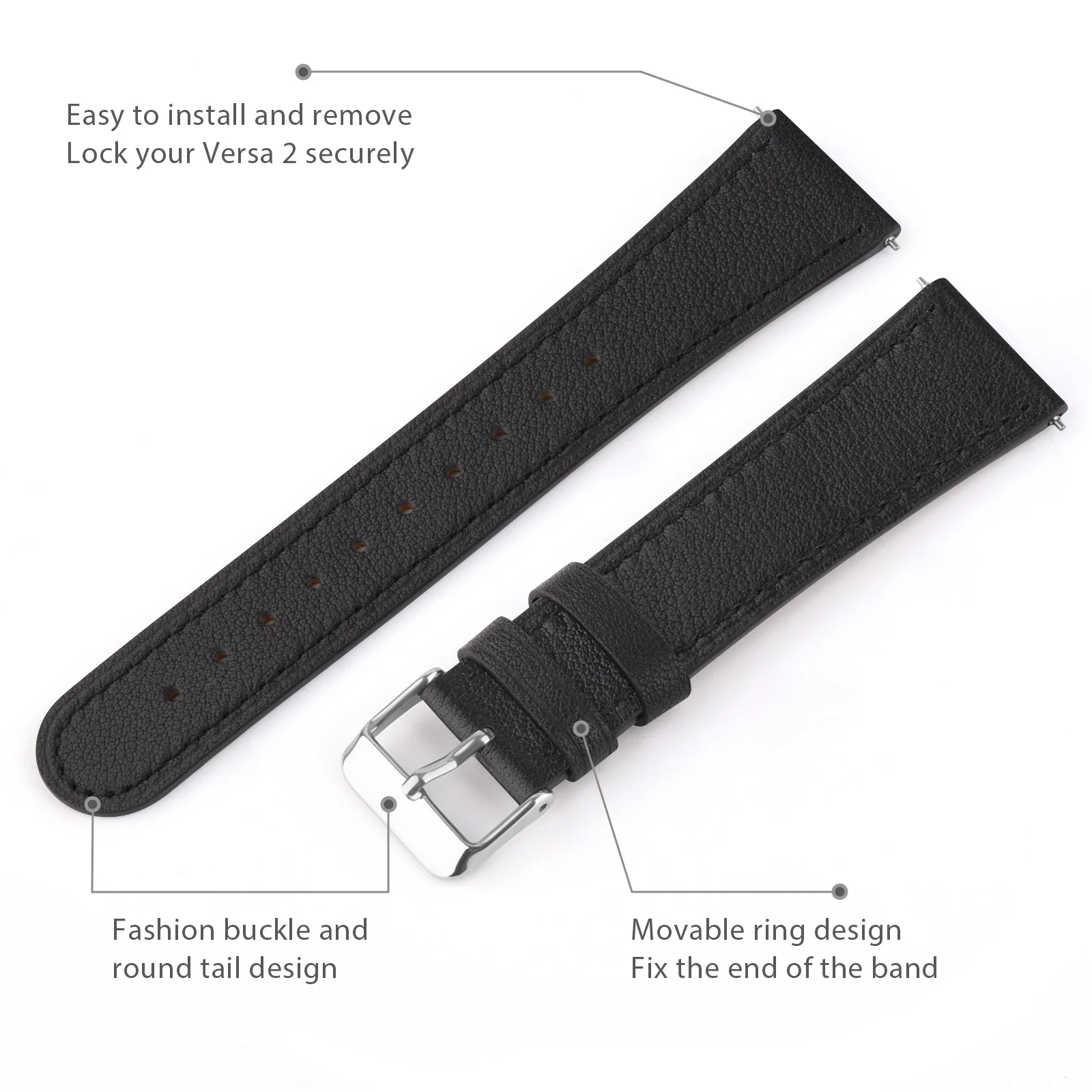 Premium 100% Leather Strap Bracelet - Enhanced Wristband Replacement