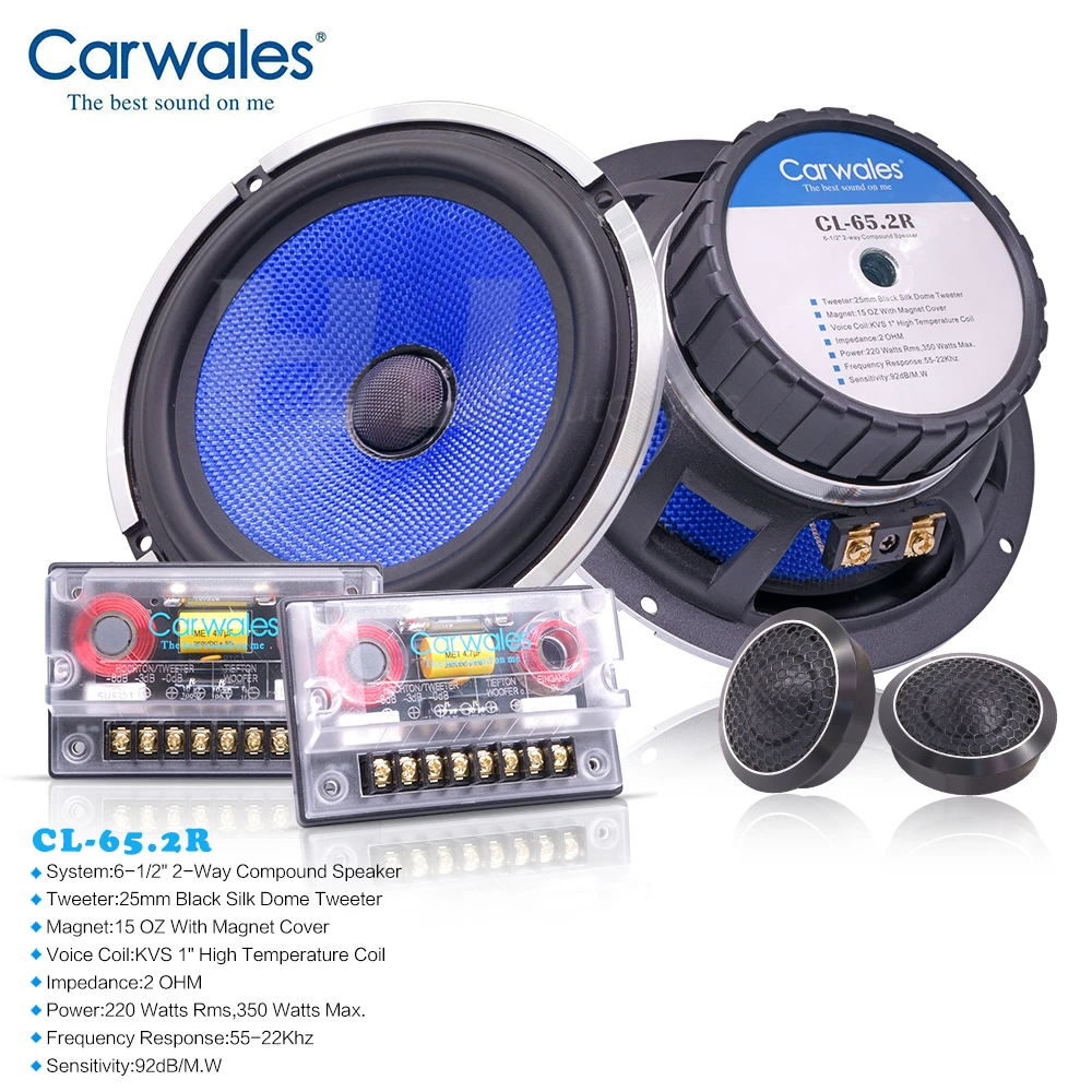 1kit 6.5 Inch 2-Way Combination Speaker Kit Audio Sound System Set Tweeter Sub woofer for Car Auto 6.5inch Speaker In The Car