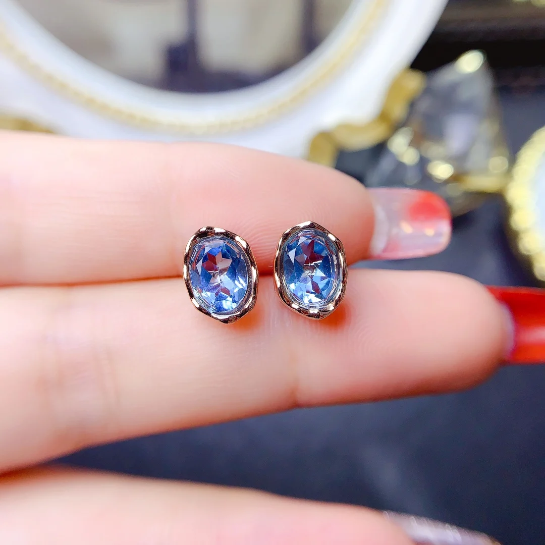 

Natural Opopopal Stone Earrings Women's Silver 925 Wedding Gemstone Free Shipping Earrings Sterling Certified Jewelry