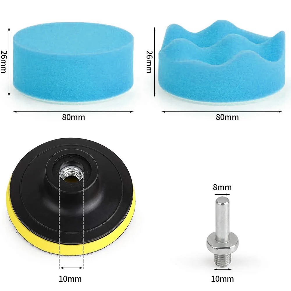 1/2/3 zoll Schwamm Auto Polierer Wachsen Pads Polieren Kit für Boot Auto Polieren Puffer Bohrer Rad polierer Entfernt kratzer – Detail 9