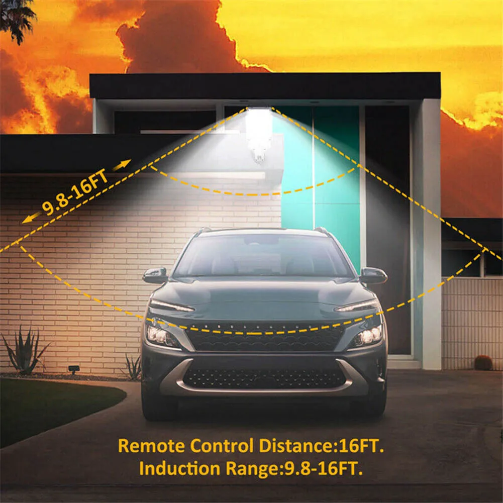 LED Garden Lamp with Remote Control White Light LED Solar Street Light IP65 Waterproof Outdoor Garden Wall Lamp for Hallway Yard