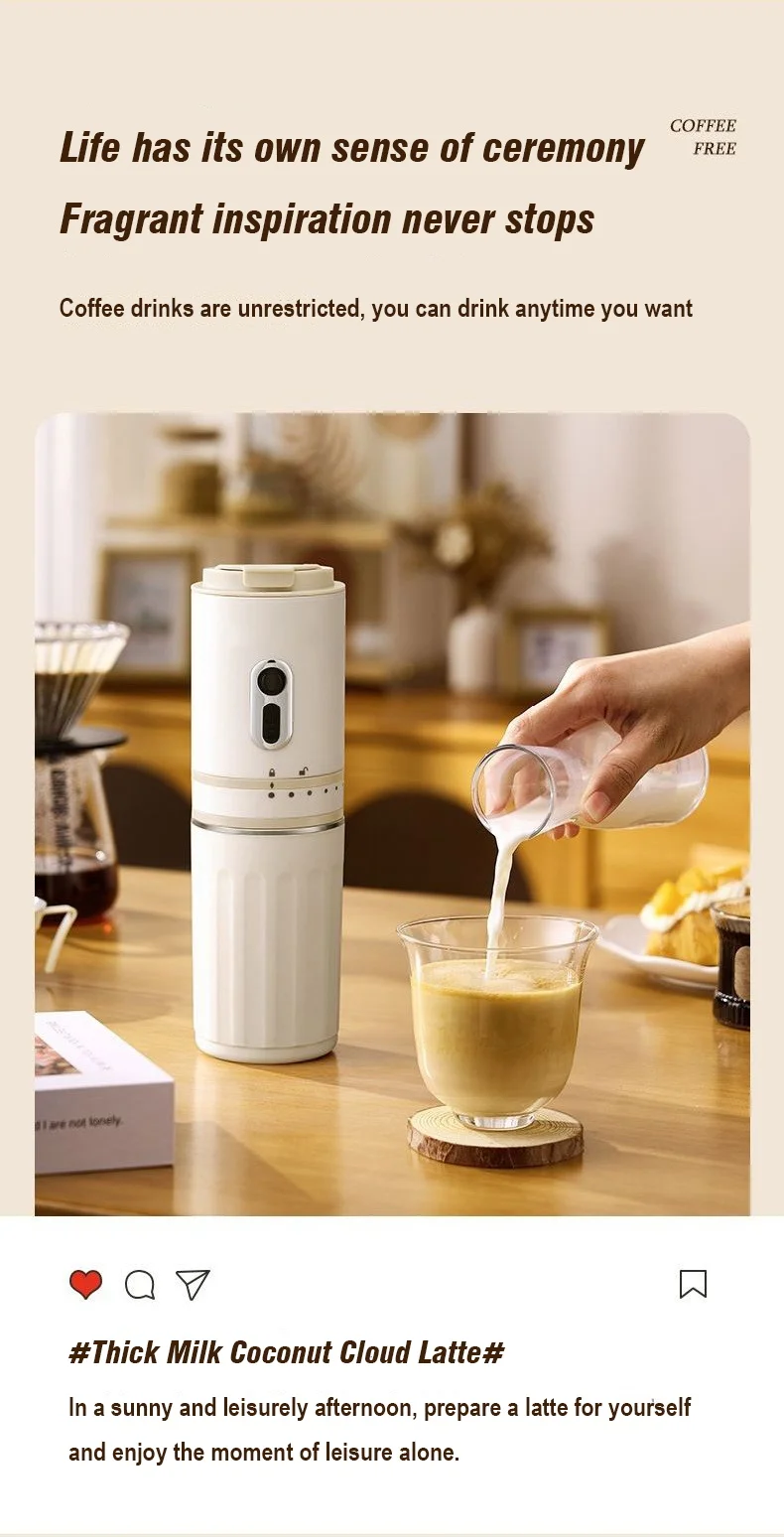 Tragbare Elektrische Kaffeemühle Maschine Mini Schleifen Bohnen Integrierte Kaffeemühle Haushalt Reise Maker Kapsel Pulver – Detail 8