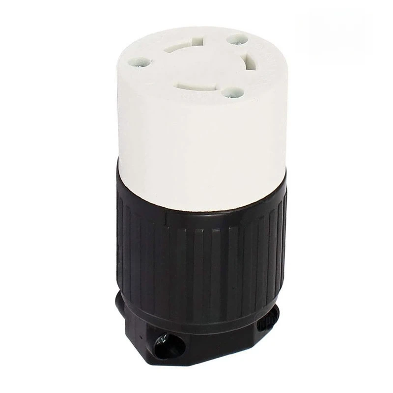 산업용 등급 잠금 플러그, 2 극, 3 선, Nema L8-20P, 20 Amp, 480V AC, 블랙/화이트