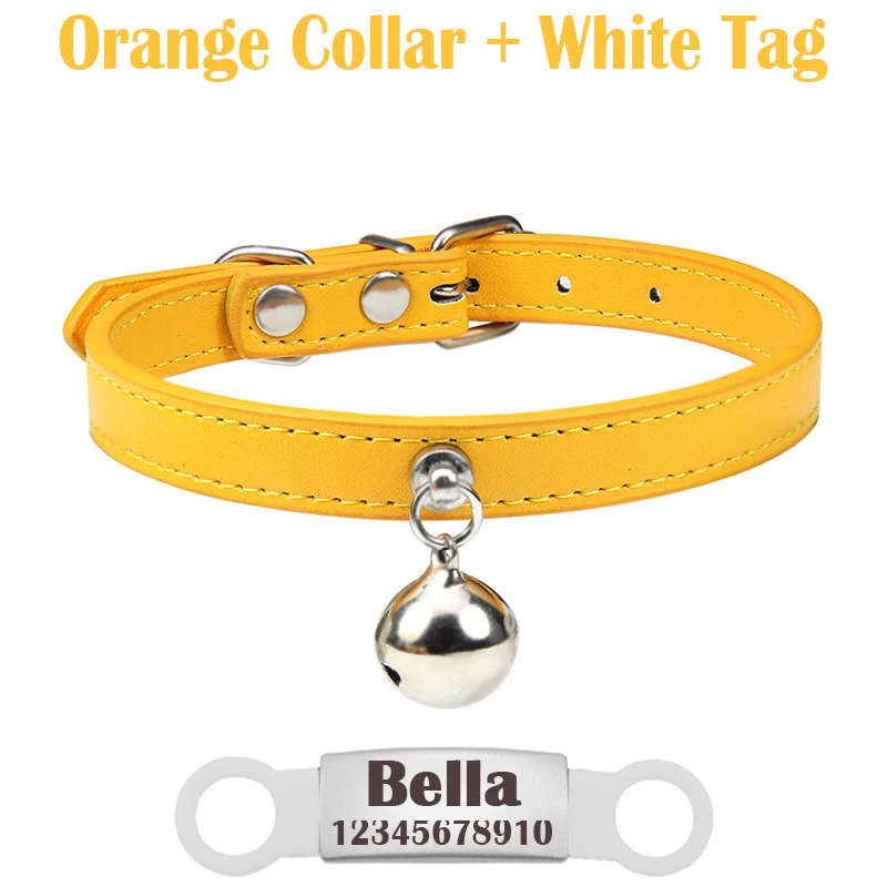 Collares De Gato Con Etiqueta De Nombre, Placa Grabada Personalizada, Número De Teléfono, Collar De Gatito Con Campanas Ajustables Para Lindas Mascotas, Gatitos, Mujeres, Niñas, Cachorros, Perros