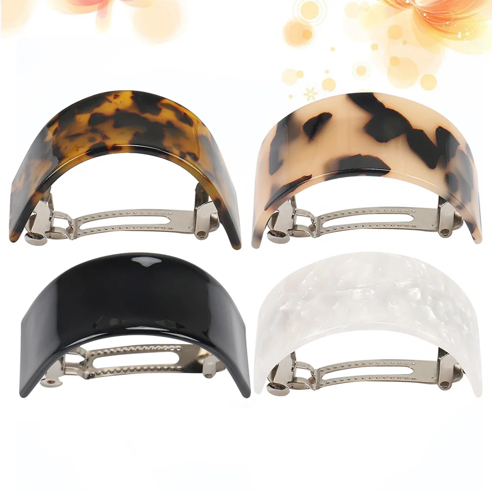

4 Pcs Semicircle Clips Women Headdress Fashion Hairpins Spring Accessories Ponytail Holder Claw