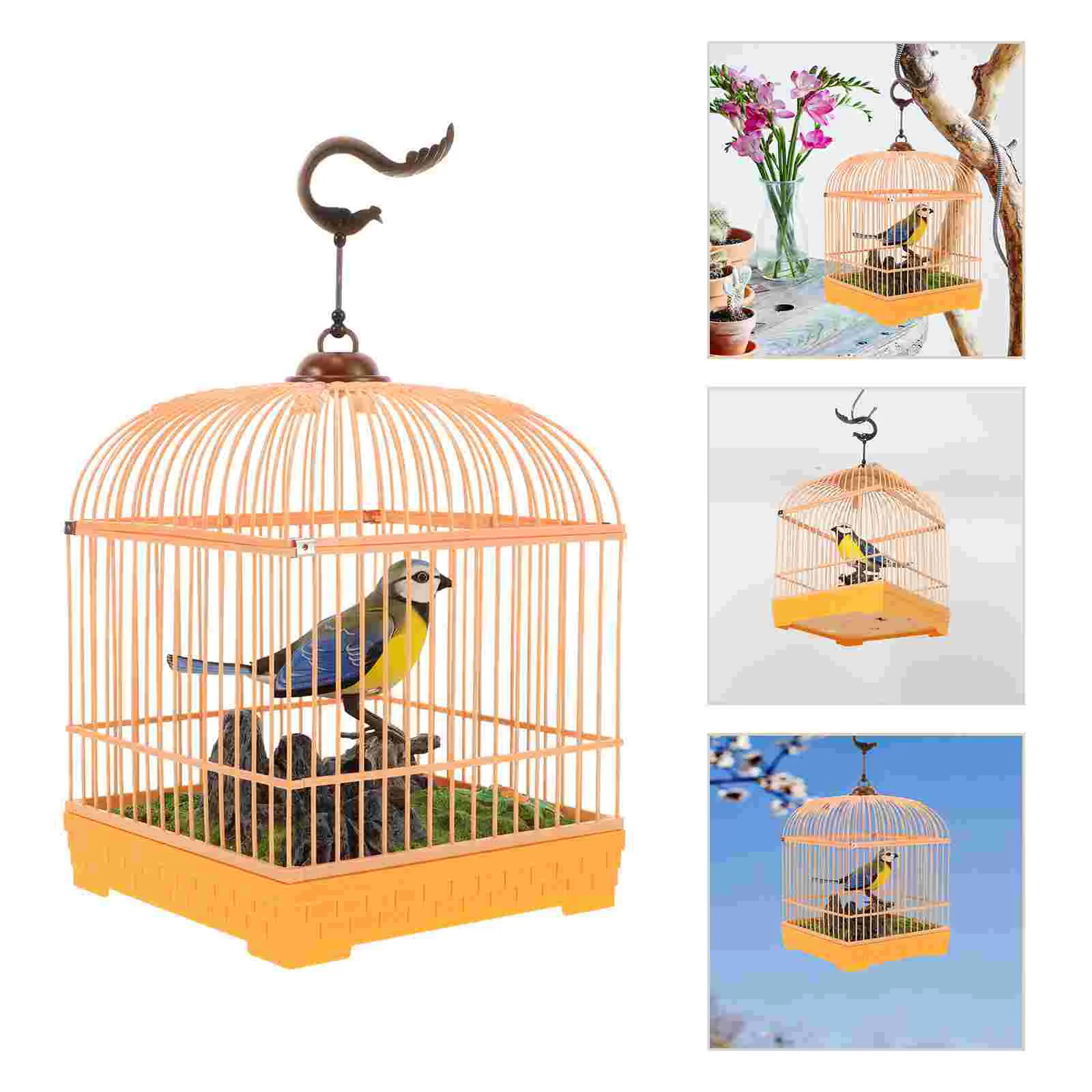 Voice Control Birdcage Toy Tots Toys Realistic Sounds Decorate Plastic Talking Chirping Parrot 6