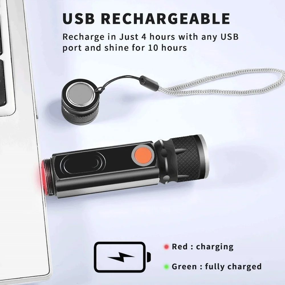 ANYGO Rechargeable Flashlight - 2000LM, USB-C, Magnetic, IP56 Waterproof, Zoomable, 4 Modes