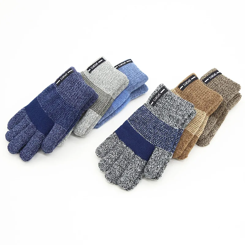 

New Autumn Winter Knitted Gloves Girls Boys Warm Full Finger Mittens Gloves for Children Kids Outdoor Gloves 5-8 Years