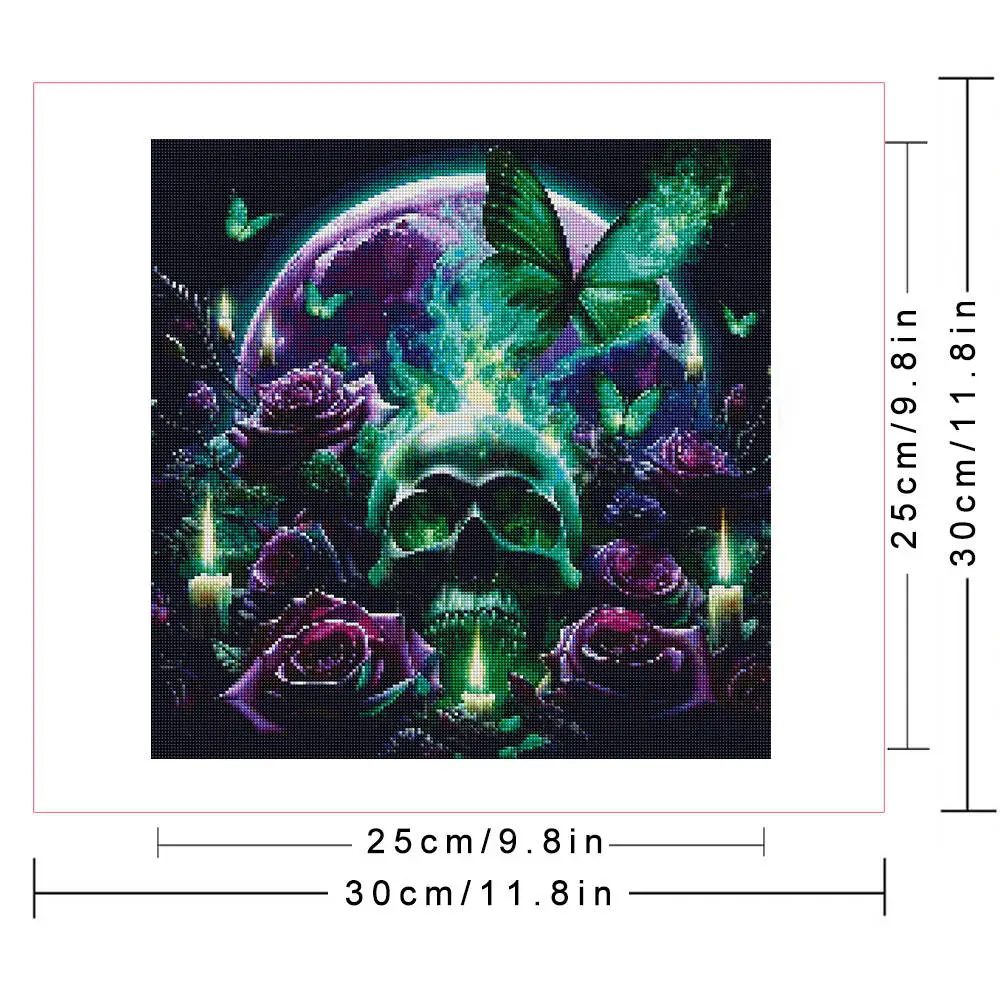 Huacan Skull Rose Diamond Painting – Full Drill DIY Wall Art Kit 2