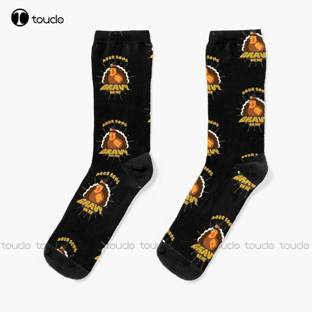 

Pour Some Gravy On Me Socks Womens Soccer Socks Personalized Custom Unisex Adult Teen Youth Socks 360° Digital Print Custom Gift