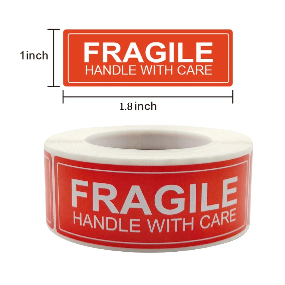 250pcs Fragile Stickers Roll Handle with Care Warning Packing/Shipping Adhesive Labels Stickers for Mailing Cartons Box Envelops