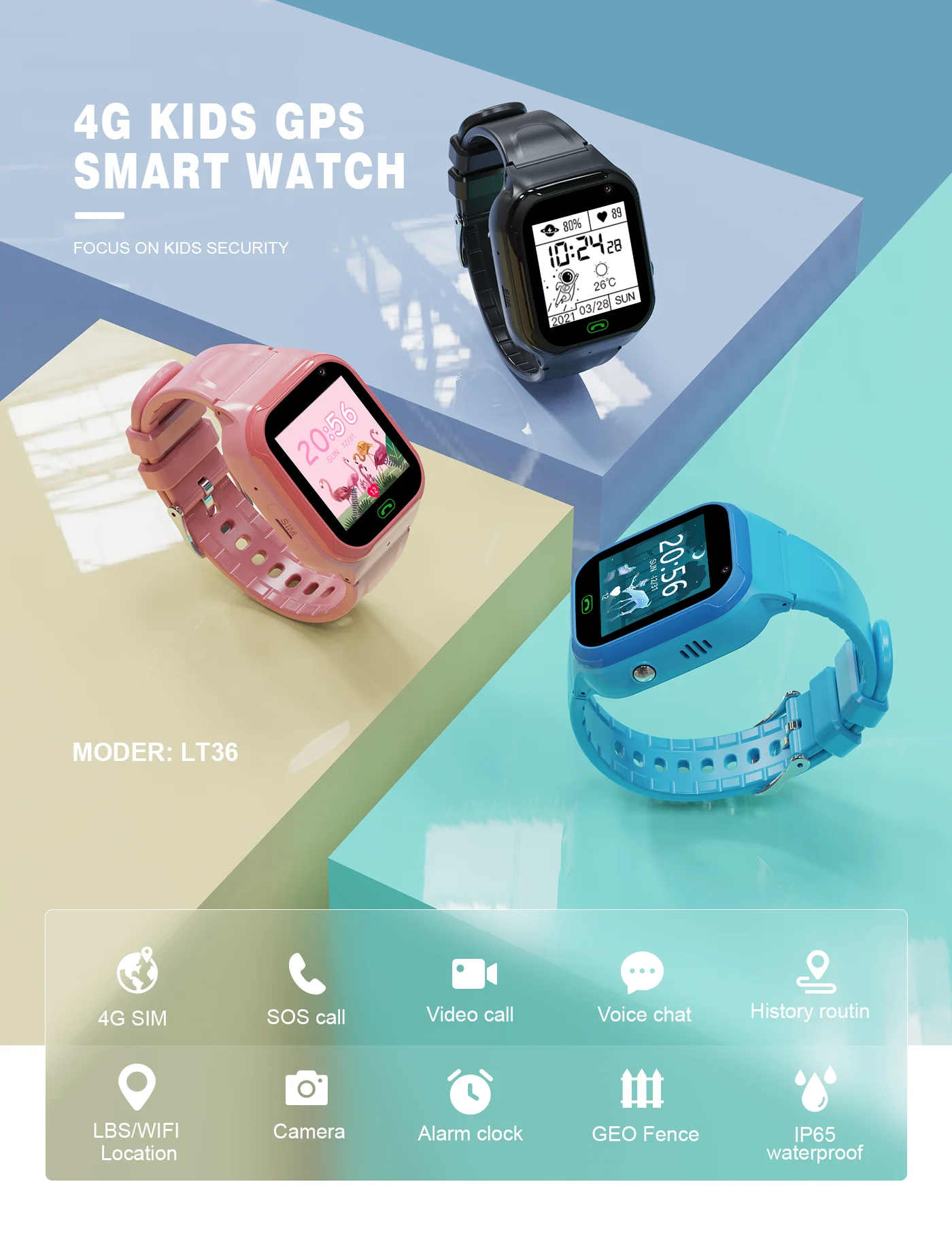 4g Smart Watch Kids Gps Wifi Video Call Sos Ip67 Waterproof Child  Smartwatch Camera Monitor Tracker Location Phone Watch Kid+box - Smart  Watches - AliExpress