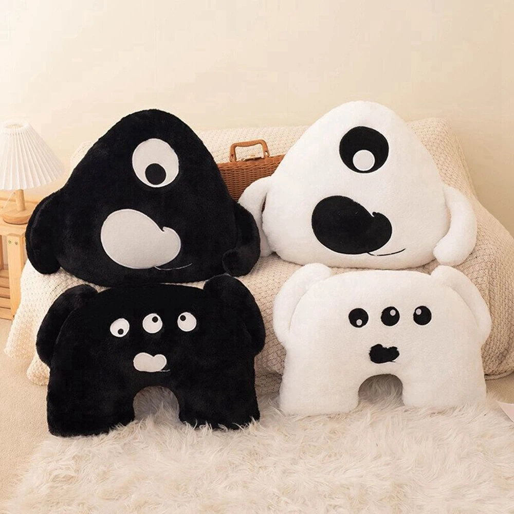 

35/45CM Three-Eyed Strange Plush Throw Pillow Toy One-Eyed Monster Sofa Chair Seat Cushion Funny Home Kids Gift