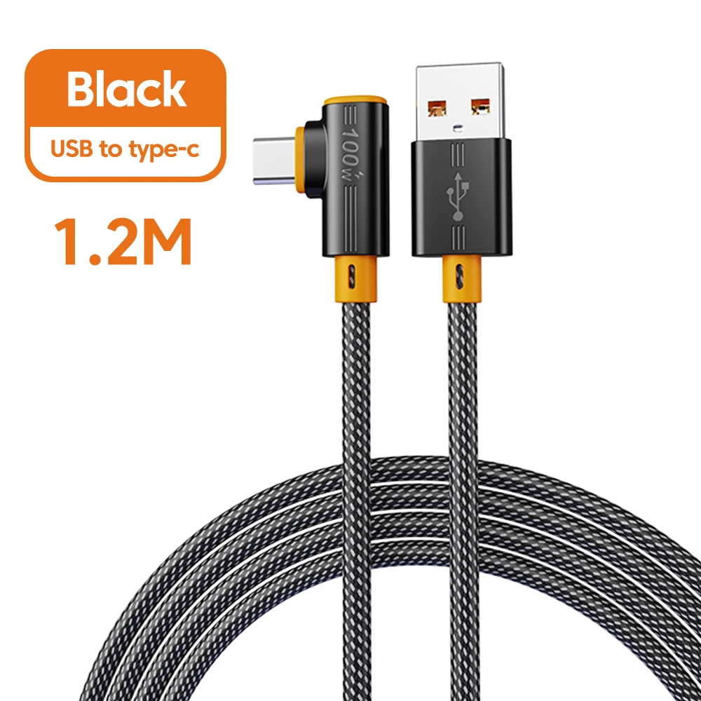 100 واط 90 درجة شحن سريع USB نوع C إلى USB C كابل...