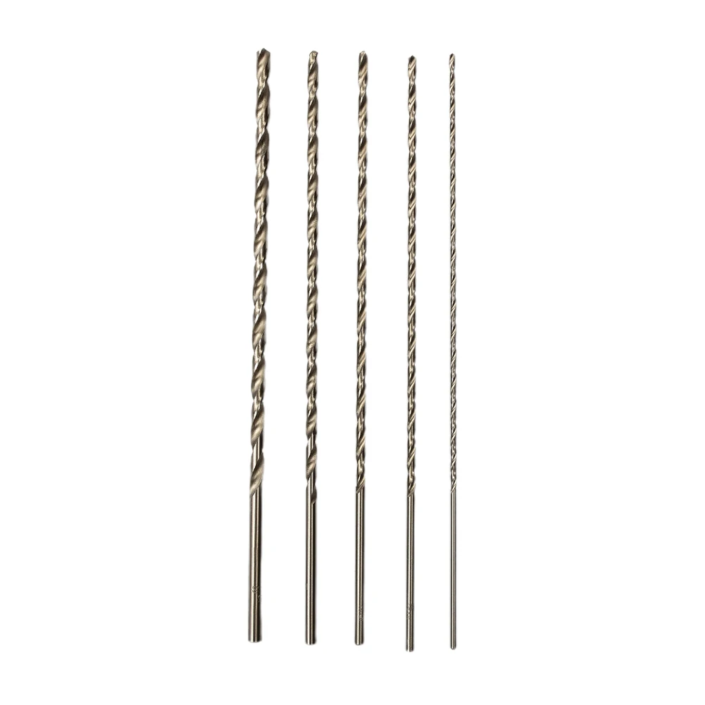 5pcs 2/3/3.5/4/5mm HSS 200mm Extra Long HSS Drill Bits Set Tool Metal Drilling Power Tools For Steel Aluminum Copper Wood