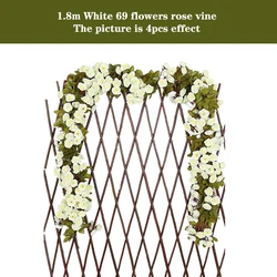 Silk Artificial Rose Vine Hanging Garland for Elegant Wall and Home Decoration (69 white)