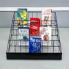 4-Tiered Wire Display Rack Books Magazines Cards Candies 18" Literature Brochure Stand Retail Store Countertop Organizer Black 4
