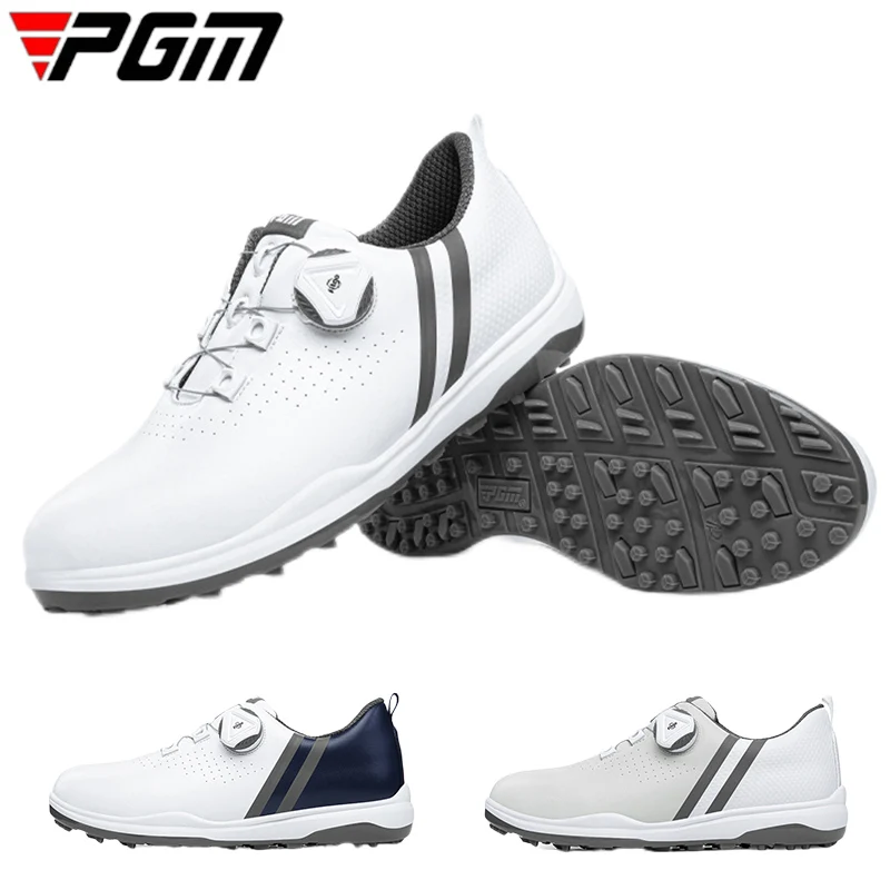 

PGM Women Waterproof Soft Golf Sneaker Lightweight Leisure Shoes Ladies Quick Lacing Golf Footwear Non-slip EVA Sole Trainers