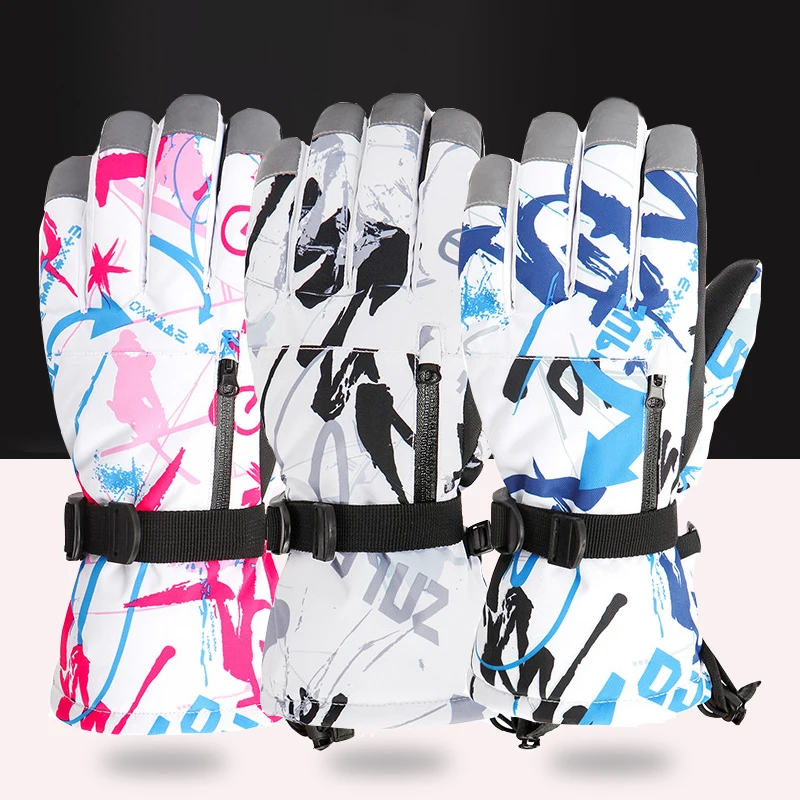

Touchscreen Ski Gloves Men Women Winter Coldproof Thickened Warm Anti-Skid Waterproof Riding Motorcycle Snowboard Cycling Gloves