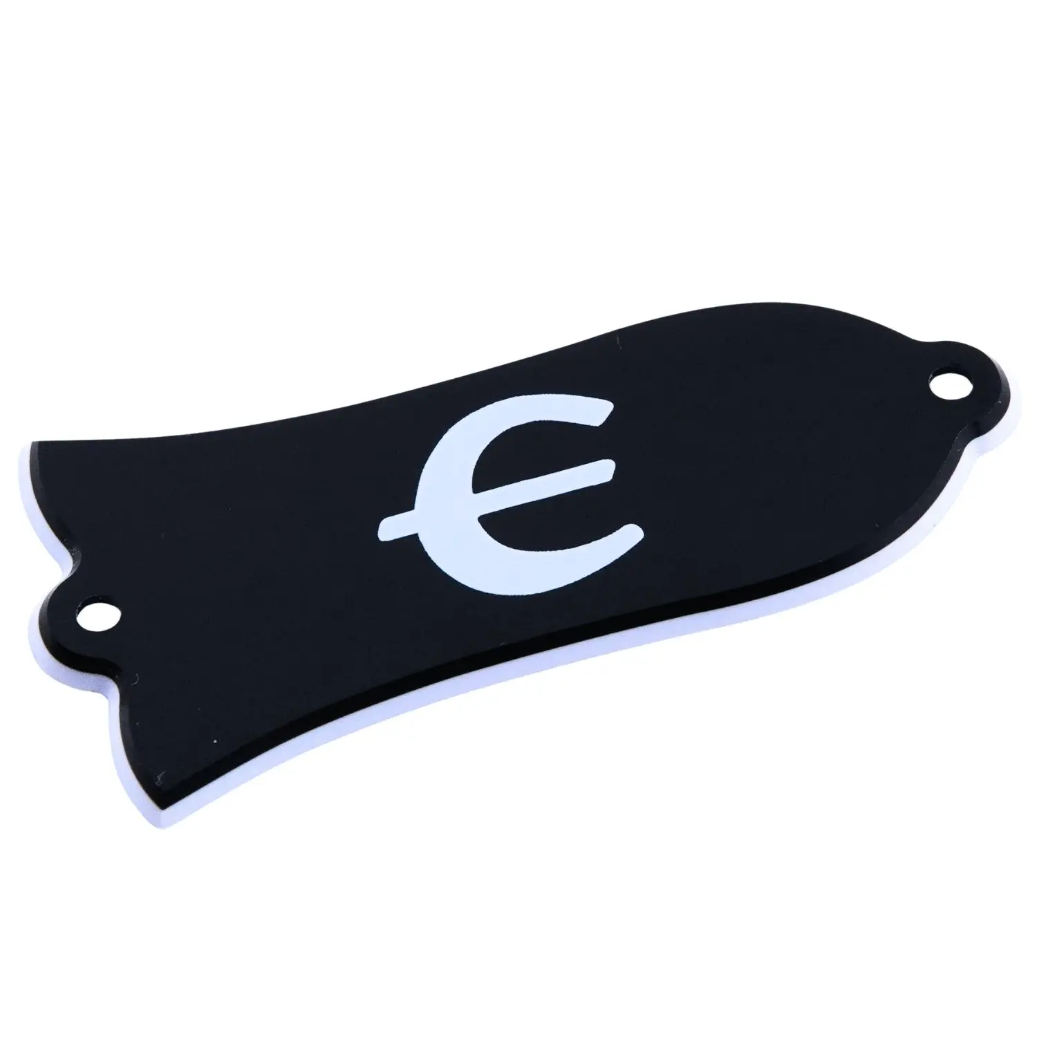 Black Bell Shape Truss Rod Cover Plate, 2-Ply, 2-Hole Design