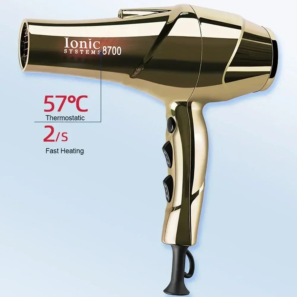 Professional Hair Dryer 2200W Powerful Wind 6 Gears Low Noise Blower High Speeds Strong Winds Negative Ions Blow Dryer for Salon 2