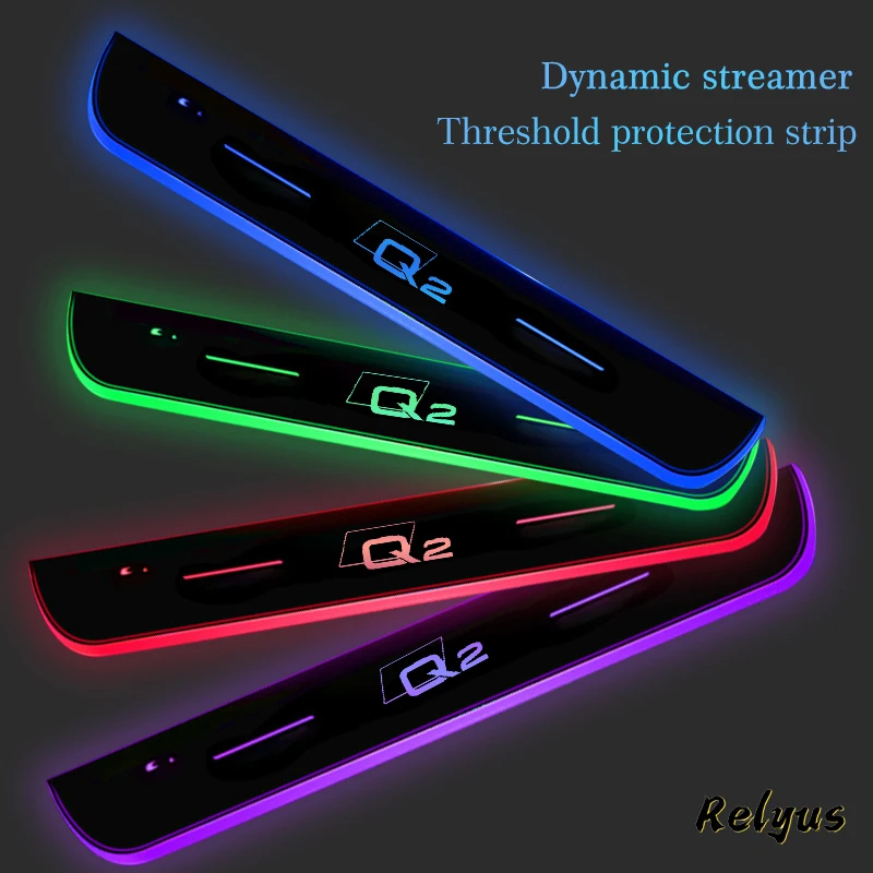 Customized USB Power Moving LED Pedal Door Sill Pathway Light Car Scuff