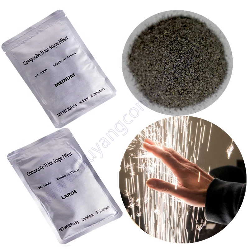 Wedding DJ Bag Ti Cold Spark Machine Dust Sparklur 200g Composite Metal Granule Indoor Stage Light Effect Party Event Show Bride