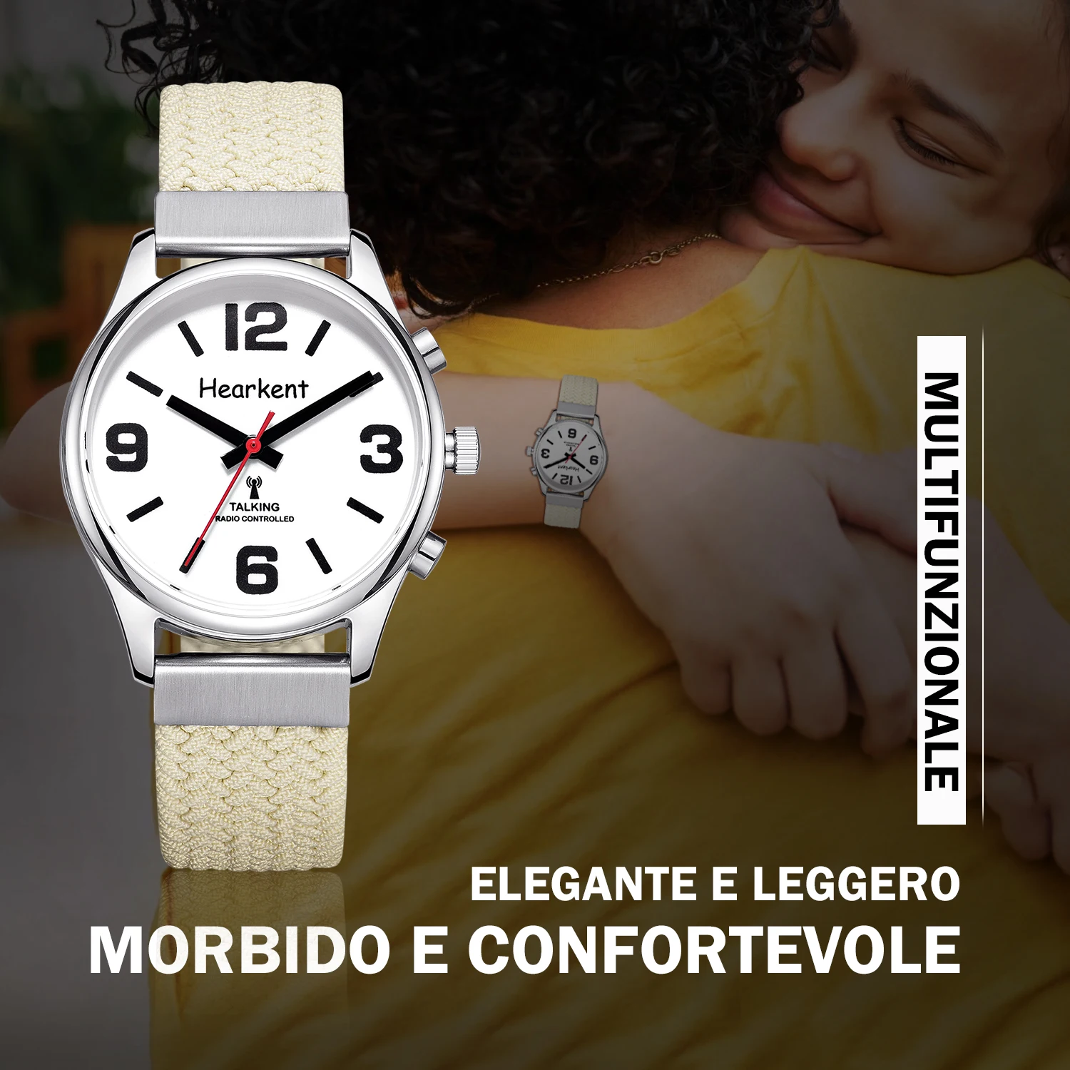 Hearkent English Talking Watch Fashion Nylon Strap Women Quartz Watch with  Alarm Clock Hourly Chime Voice Blind Wrist Watches 6
