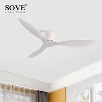 Modern Led Ceiling Fan Without Lights DC Motor 6 Speeds Timing Fans 17CM Low Floor Loft Remote Control Decorative Fan With Light 1