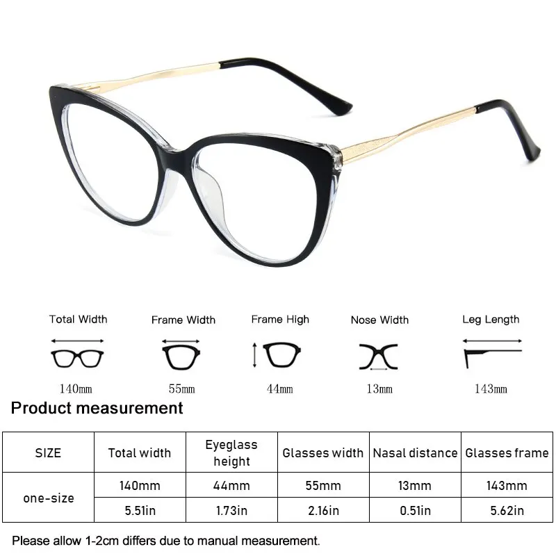 Fashion TR90 Anti Blue Light Blocking Cat Eye Glasses Frame Women Luxury Designer Retro Eyeglasses for Ladies Optical Frame