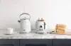1.7 Liter Stainless Steel Body Retro Electric Tea Kettle with 2 Slice Wide Slot Stainless Steel Bread Toaster 2