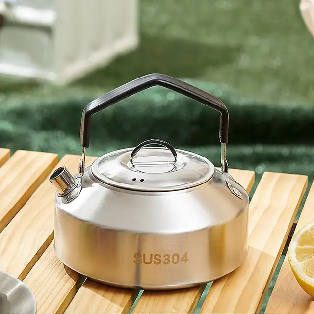1L/1.5L Camping Water Kettle Outdoor Coffee Kettle Tableware Picnic Set Supplies Durable Camping Tea Kettle Tourism Cookware 1