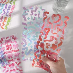 Autocollant de ruban Scrapbooking pour journal intime, 1 feuille, carte d'album pour journal intime, nouveaux accessoires de papeterie brillants pour bureau, fournitures scolaires 