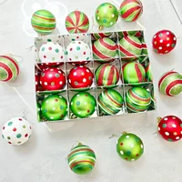 9/12PCS 6cm Painted Christmas Ball Sequin Shatterproof Xmas Ornaments Home Party Decorations Christmas Tree Hanging Ornament Set 2