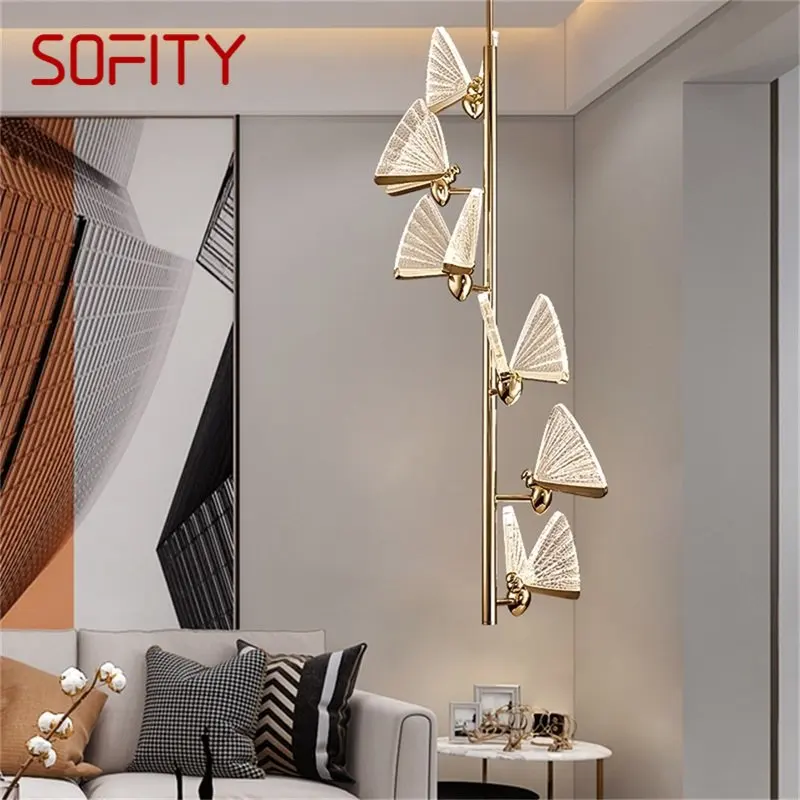 

SOFITY Nordic Chandelier Lamps Fixtures Pendant Lights Butterfly Luxury Home LED for Home Decoration