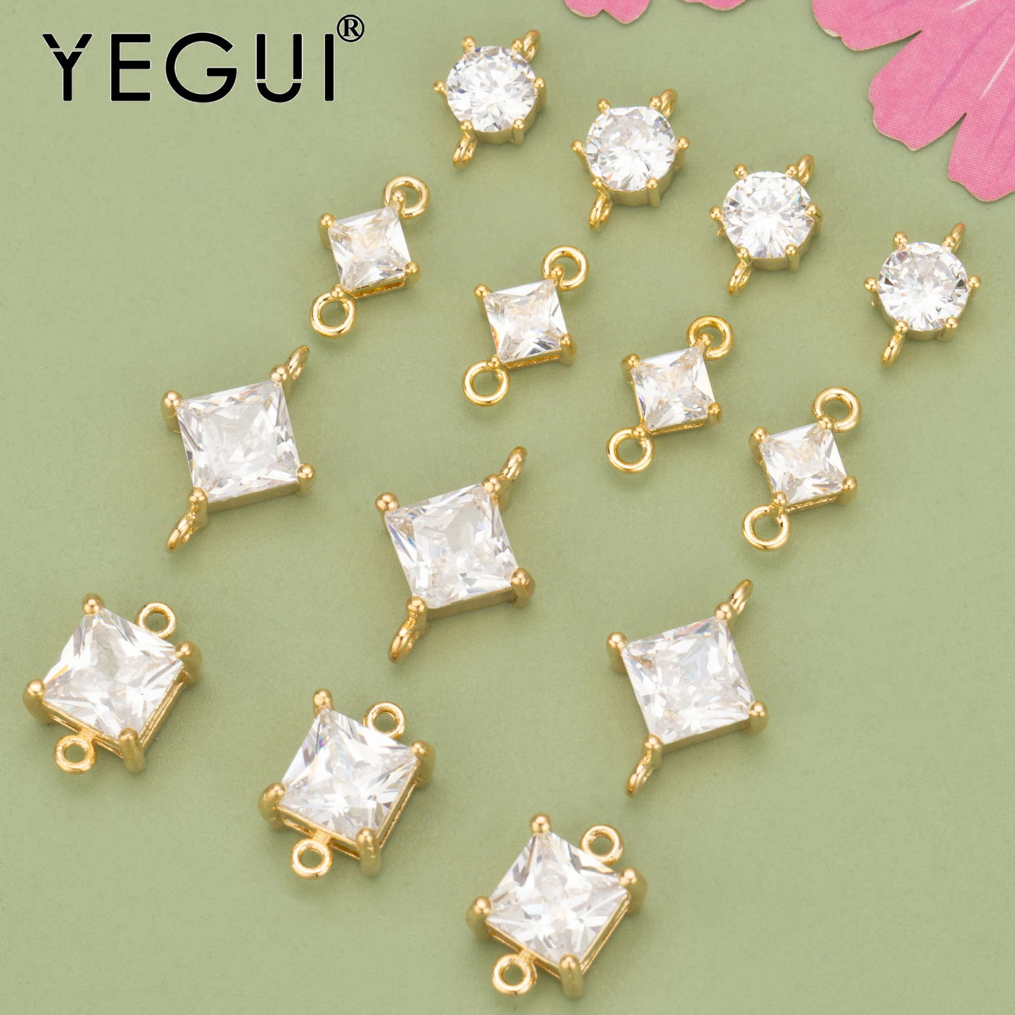 

YEGUI MC75,jewelry accessories,18k gold rhodium plated,nickel free,copper,zircons,charms,diy pendants,jewelry making,10pcs/lot