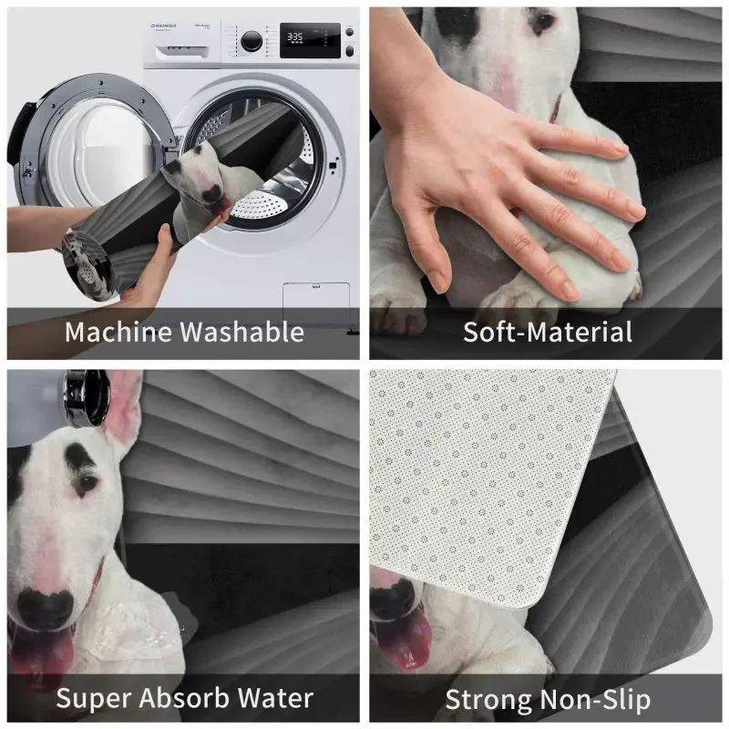 Fashion Bull Terrier Doormat Mat Anti-Slip Dog Animal Bath Kitchen Balcony Rug Carpet 40*60cm anti slip doormat