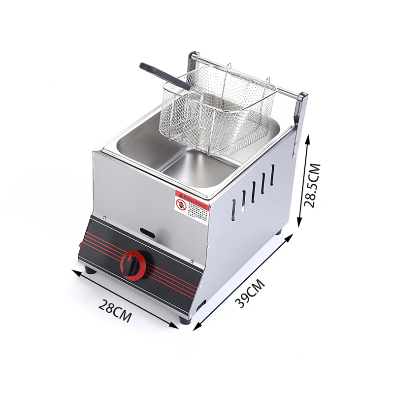 Gas Deep Fryer Chips Chicken Maker LPG Single 10L Double Tank 20 Liters Commercial French Fries Machine 2