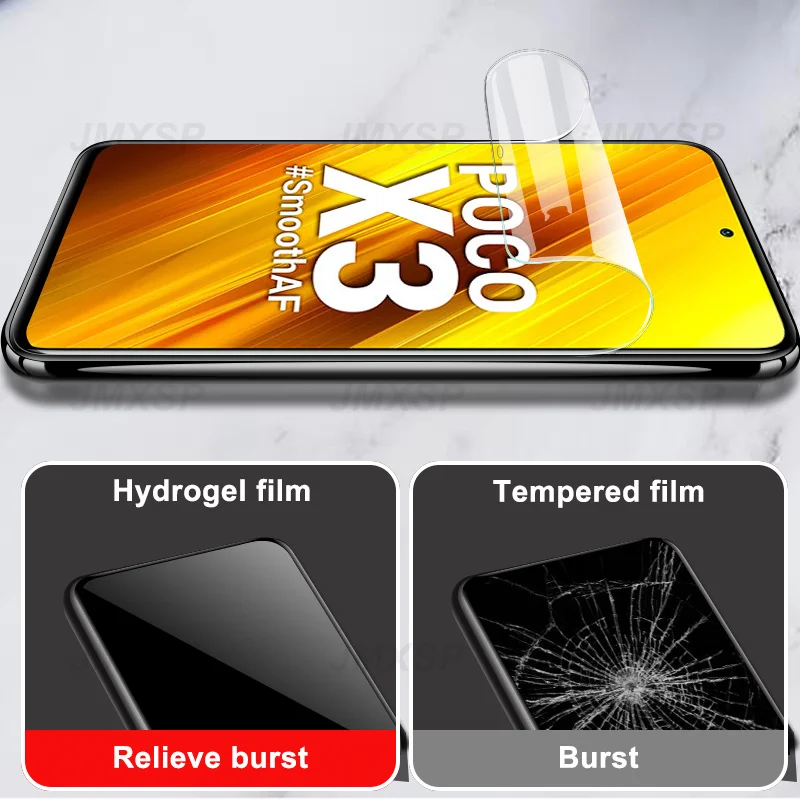 best phone screen protector 2Pcs Full Cover Hydrogel Film For Xiaomi Poco X3 M3 M2 F2 M4 Pro Screen Protector For Xiaomi Poco X3 X4 NFC F3 GT F1 X2 C3 Film best screen guard for mobile