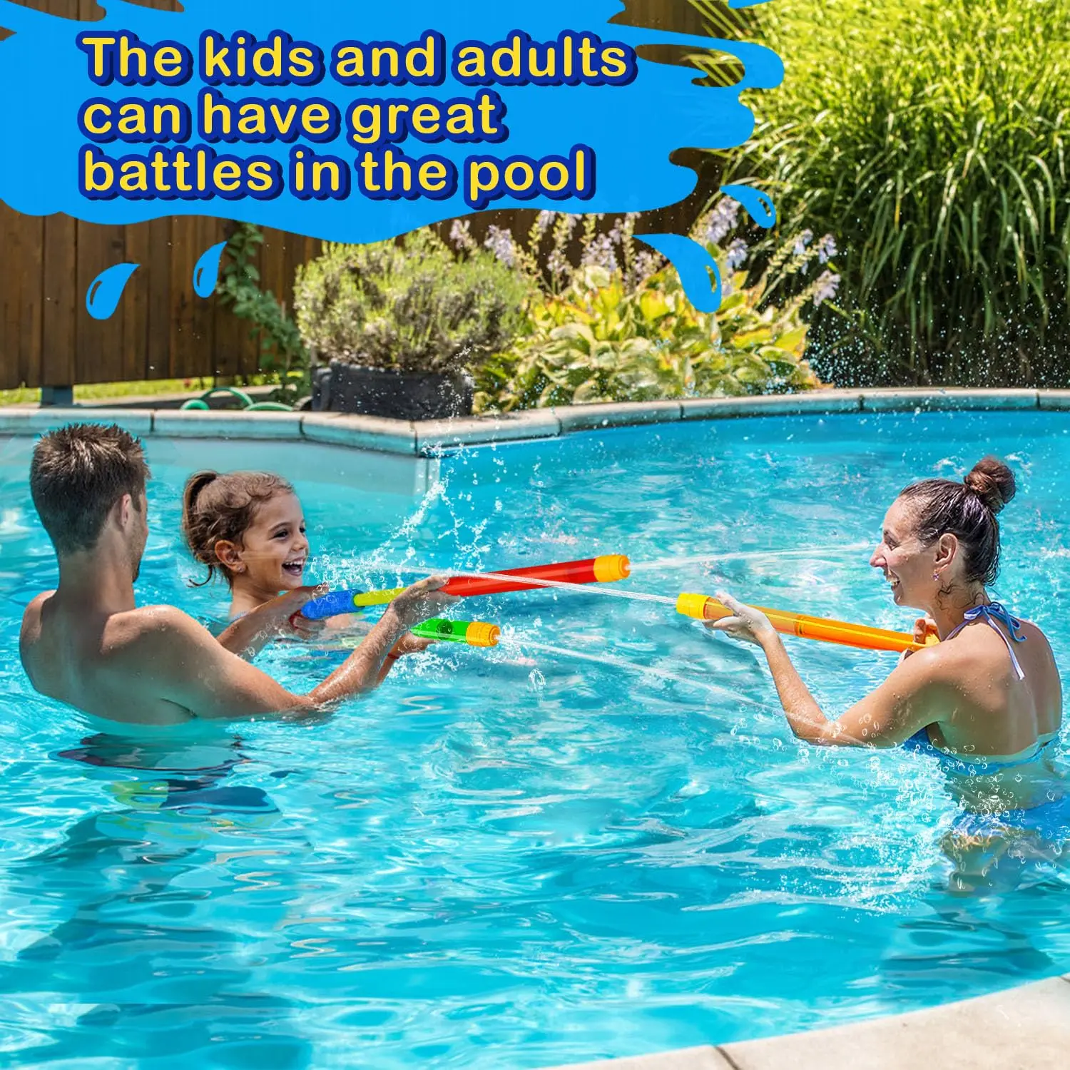 3 Packs Water Guns With 6pcs Reusable Water Balloons Non-Magnetic Silicone Water Bombs for Kids Summer Outdoor Beach Party Game 4