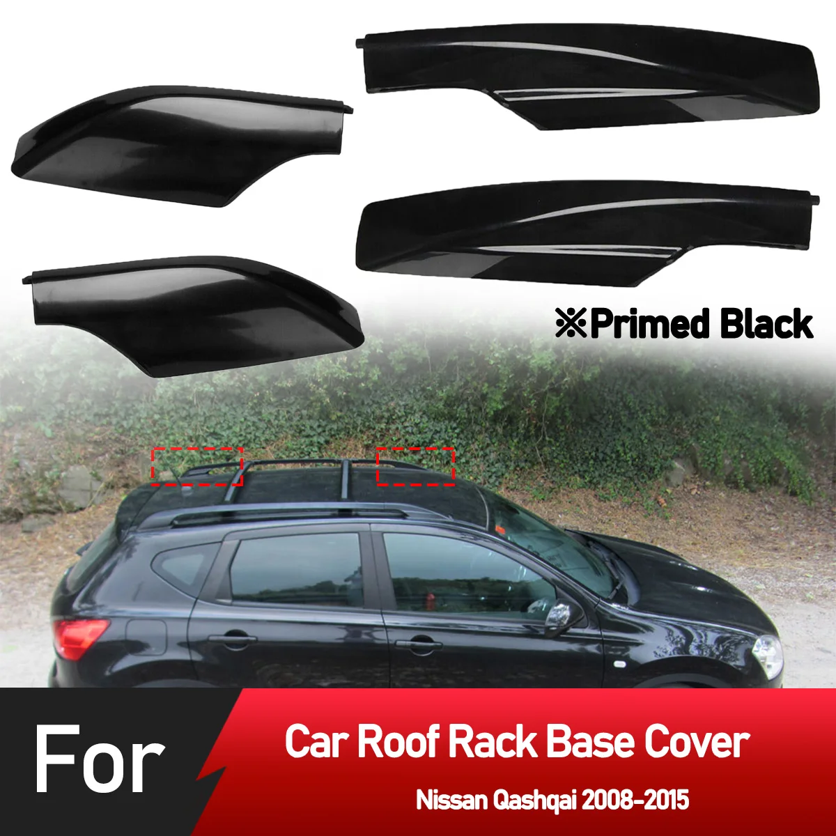

Roof Rack Cover For Nissan Qashqai 2008-2015 Front Rear Roof Luggage Bar Rail End Shell Plasitc Protection Cover Replacement