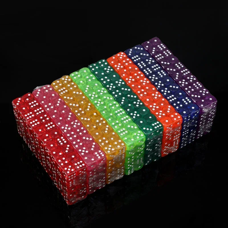 Game Dice, Dice Set, Acrylic Dice 10PCS/Lot Dice Set 8 Colors Transparent Acrylic 6 Sided Dice Club/Party/Family Games 18mm