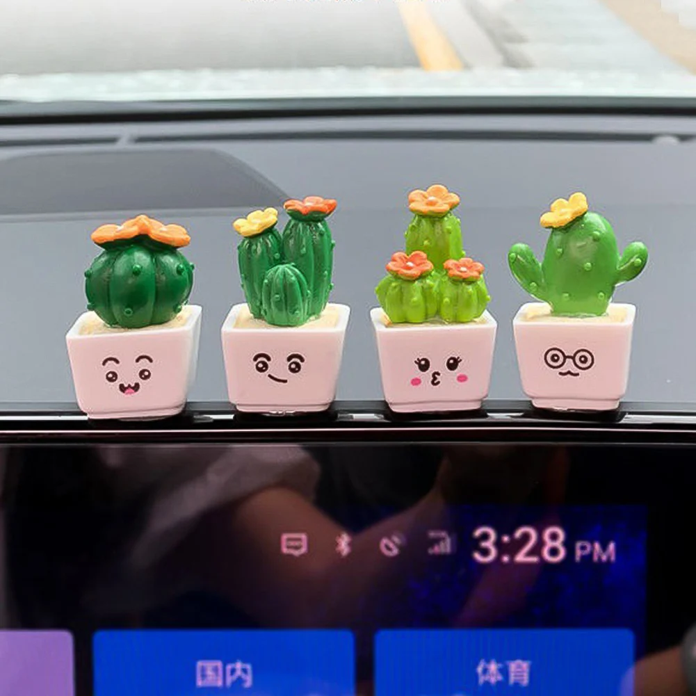 6pcs Simulation Succulent Cactus Auto-Ornamente, Auto