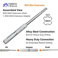 Adaptateur d'extension SDS Max, coupleur Max-Lock avec tige d'extension pour marteau perforateur, perçage à longue portée 5