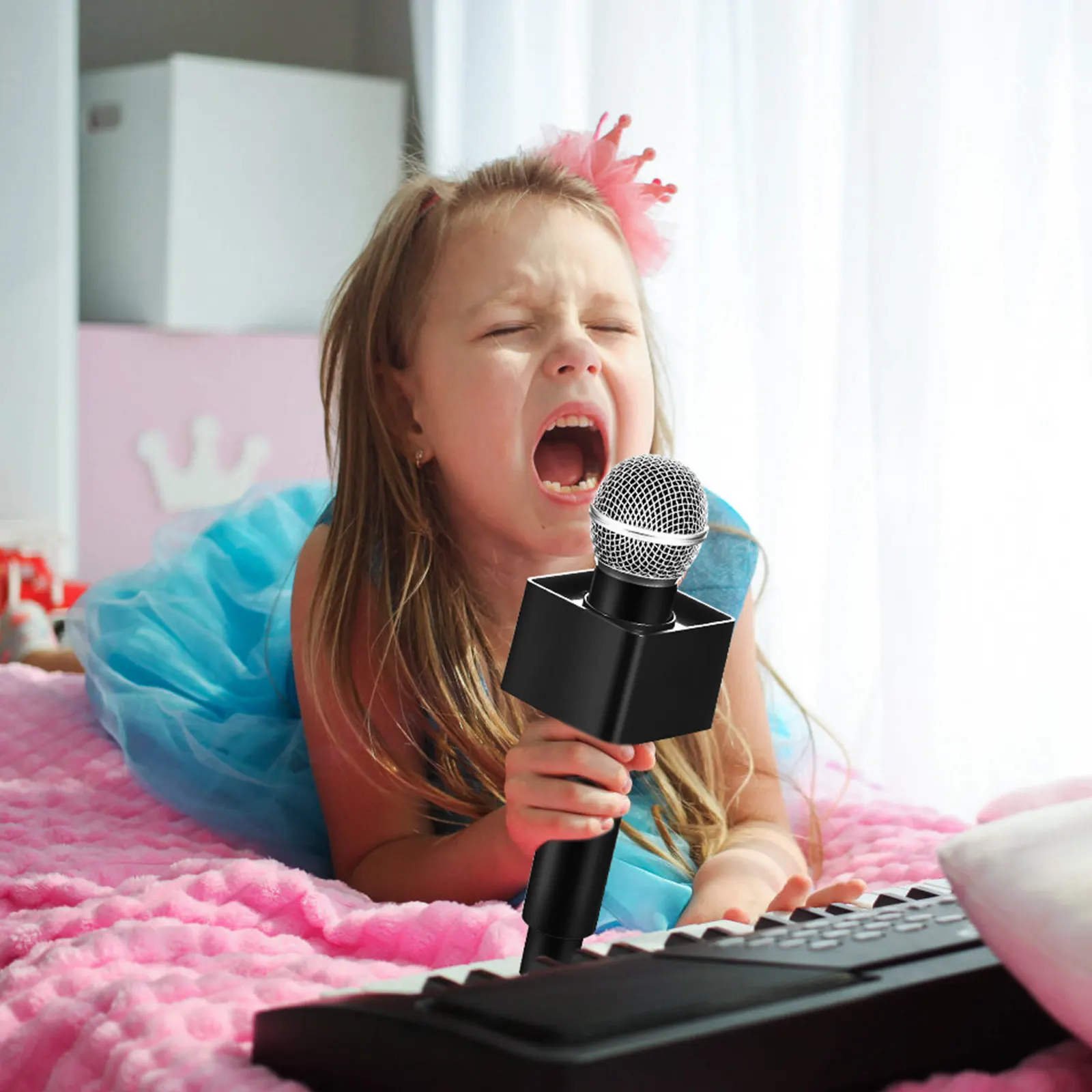 튼튼한 사각형 플랫폼 시뮬레이션 마이크 소품, 말하기, 노래 연습, 코스프레, 재미있는 야외/실내 행사, 기념 행사용